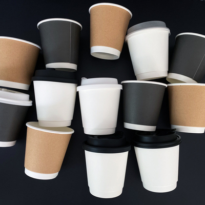 Doppel-wandige heiße Kaffee Winkel- des Leistungshebelspapier-Schalen-abbaubare Wegwerfsondergröße-Farbe